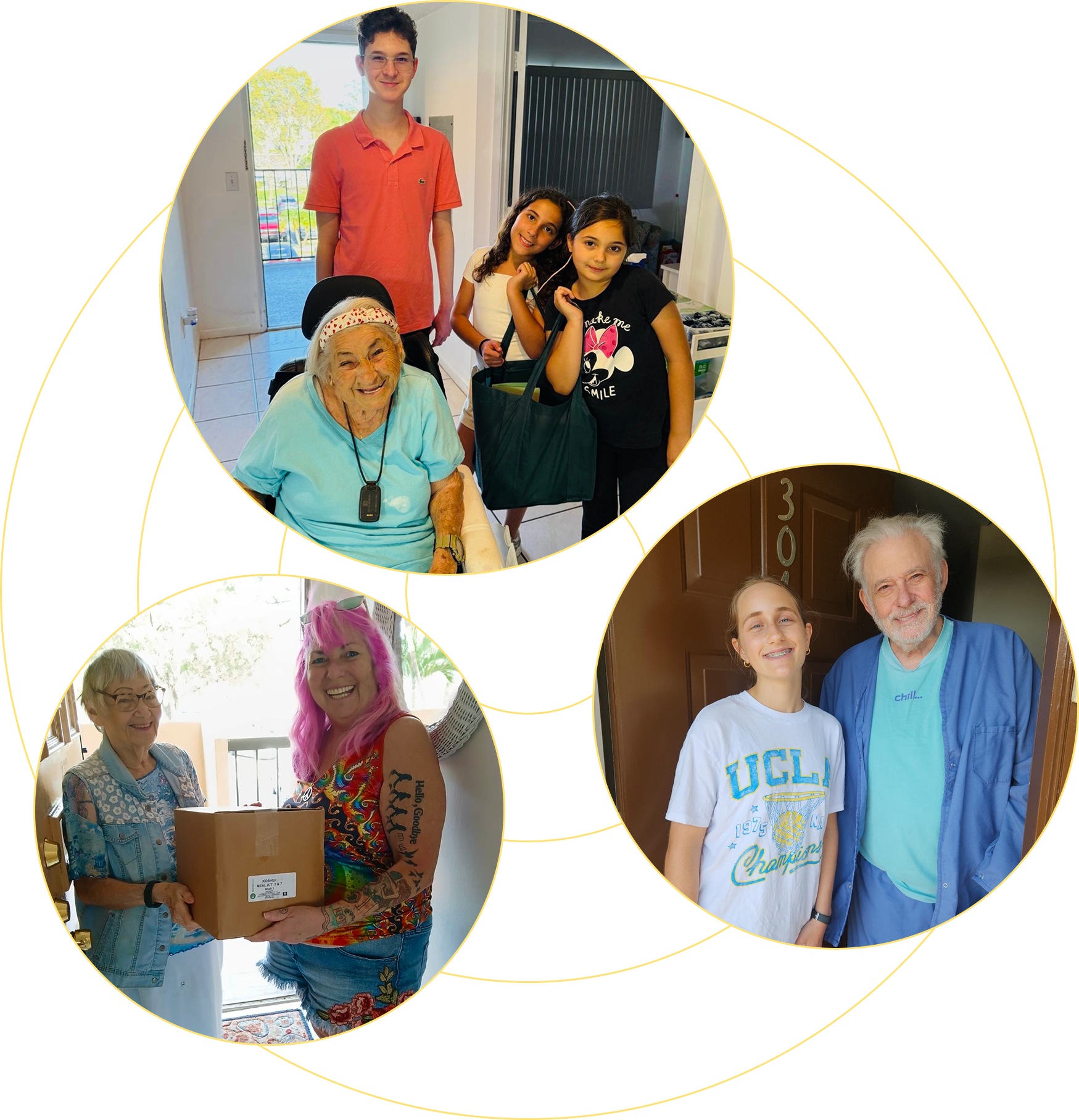 Sunshine Circle volunteers with seniors